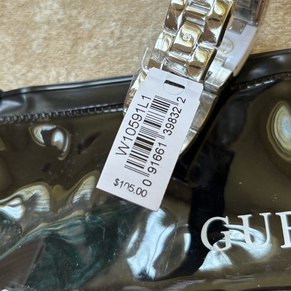 Brand New GUESS White & Silver Tone Watch Modern Square Analog Dial Y2K main image 8